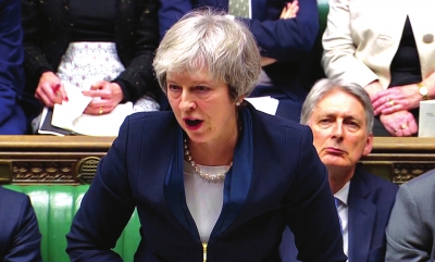 15日，在英国伦敦，英国首相特雷莎·梅在议会下院发言。